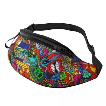 Custom Graffiti Trippy Hippie Pattern marsupio donna uomo Fashion Street Art Crossbody marsupio per la corsa del telefono Money Pouch