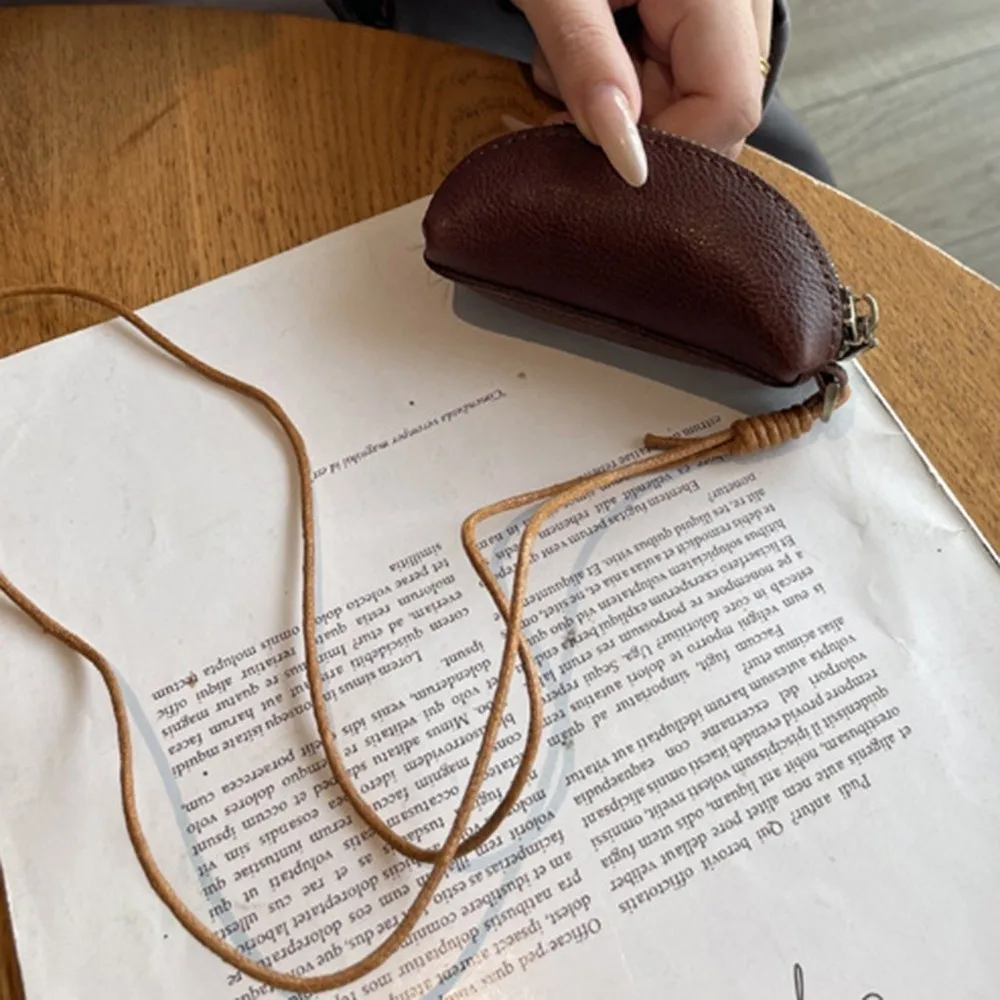 حقيبة مفاتيح السيارة العالمية جلد طبيعي متعدد الوظائف محفظة نسائية للعملات المعدنية الصغيرة مع الحبل منظم أحمر الشفاه حامل سلسلة المفاتيح النساء