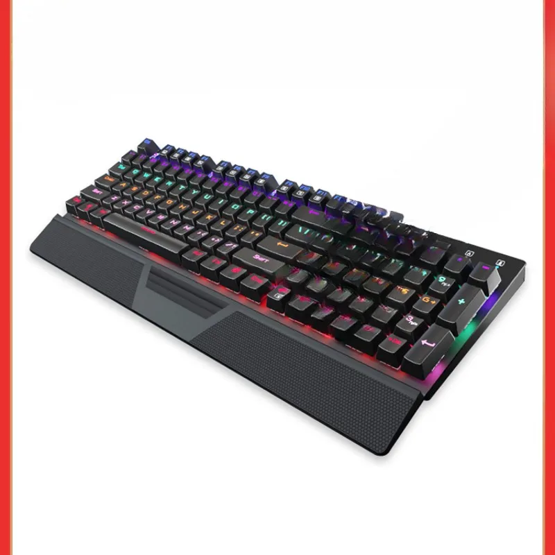 

Three GI-KB802 waterproof colorful wired 104 key USB gaming e-sports office with hand rest mechanical keyboard