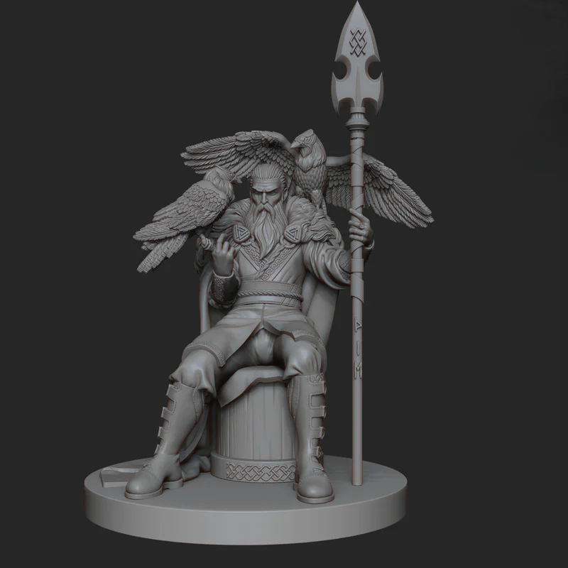 Figura de Odin del líder de Dios, escala 1/24, altura completa, 88mm, estatua estática, mini juguete en miniatura, diorama sin montar y sin pintar