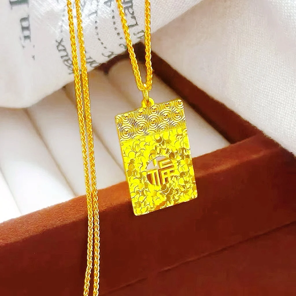 

Женская подвеска Fortune Tag из 24-каратного золота AU999 — легкий дизайн на шею, без дискомфорта, для ношения в течение всего дня