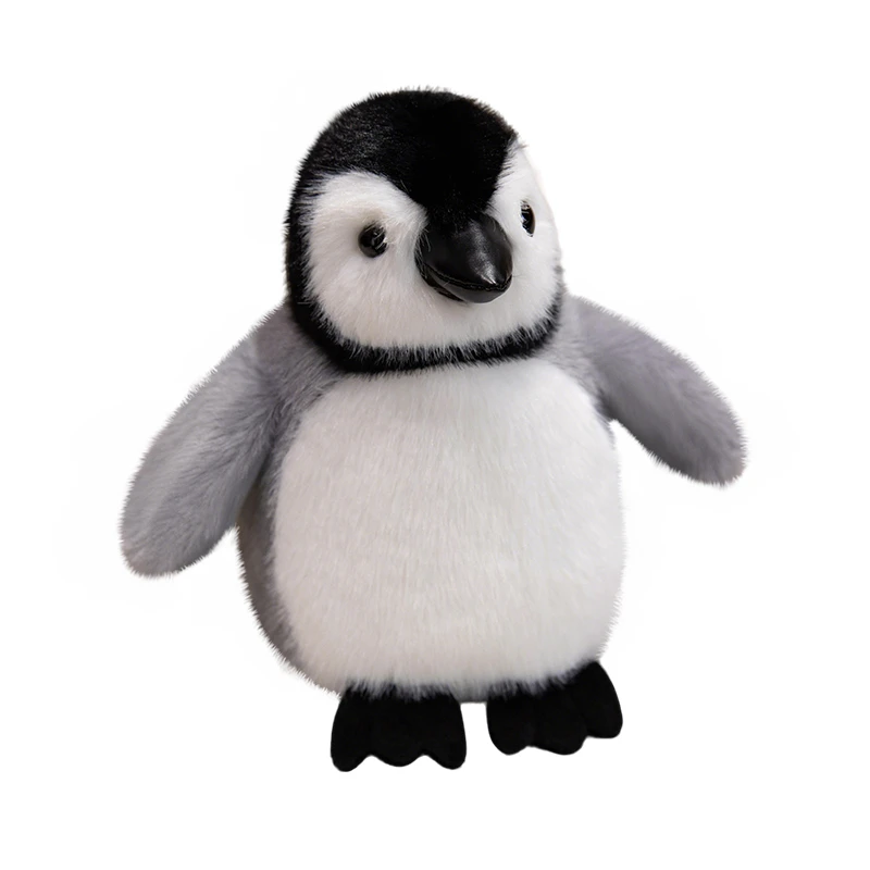 Cute Chubby Soft Fat Penguin Plush Pillow Stuffed Toy Long Hair Fur Doll Home Decoration Birthday Gift Stuffy Plushies 22/40cm