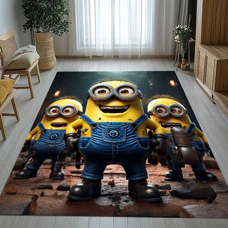 Funny Cute M-Minions Cartoon Soft Non-Slip Large Area Rug for Living Room,Bedroom Playroom Carpet Mat for Sofa,Home Decor Gift