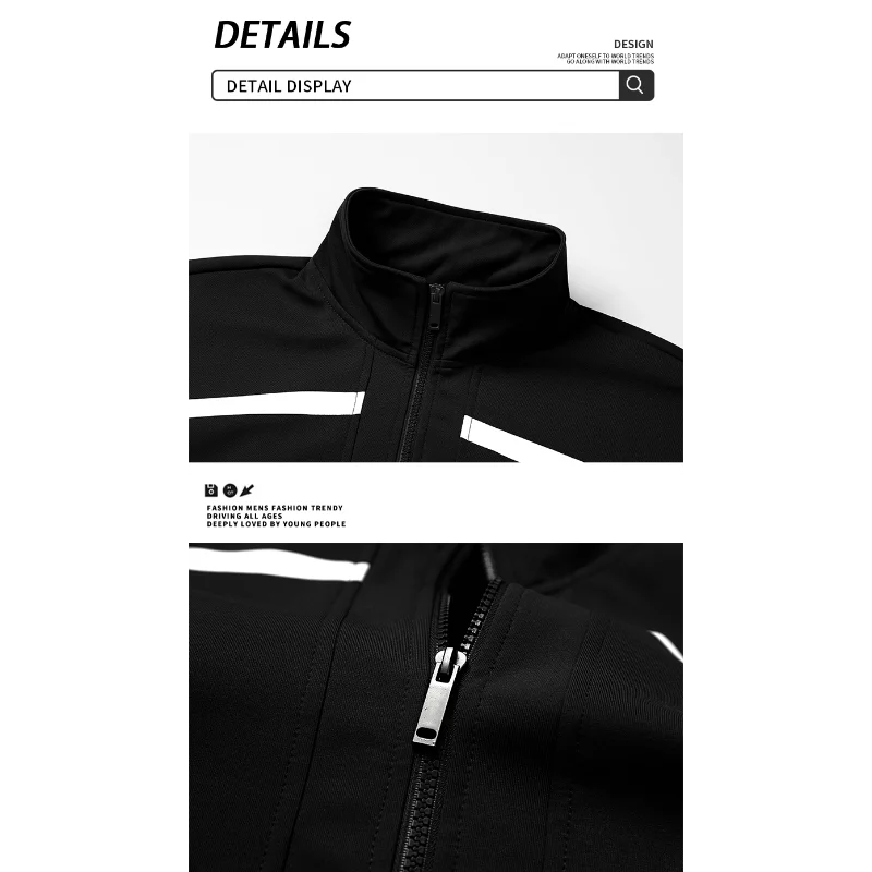 الوقوف طوق سترة الرجال الرجعية الربط فضفاض الرياضة سترة عادية مرونة عالية الخصر بنطلون البدلة