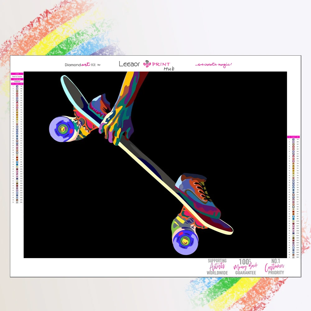 5d DIY Diamant Malerei Skateboard Sprung in Pop-Art voller Diamant Mosaik Stickerei Kreuz stich Kits Wohnkultur Geschenk für Kinder
