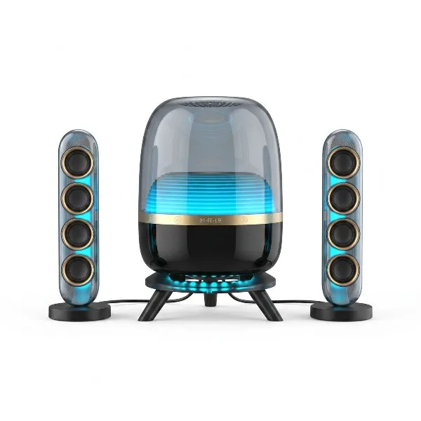 3-Way HIFI Desktop Bluetooth Speaker RGB Ambient Light Subwoofer Wireless Stereo Home Audio Support TF Card U Disk Playback