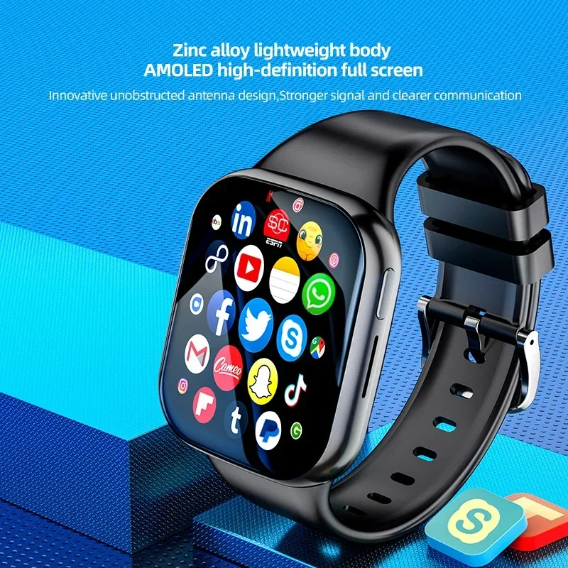 1.96-inch AMOLED Android Smartwatch 4G Network SIM Card Call GPS Camera NFC WIFI Bluetooth Smart Watch Support Google Play