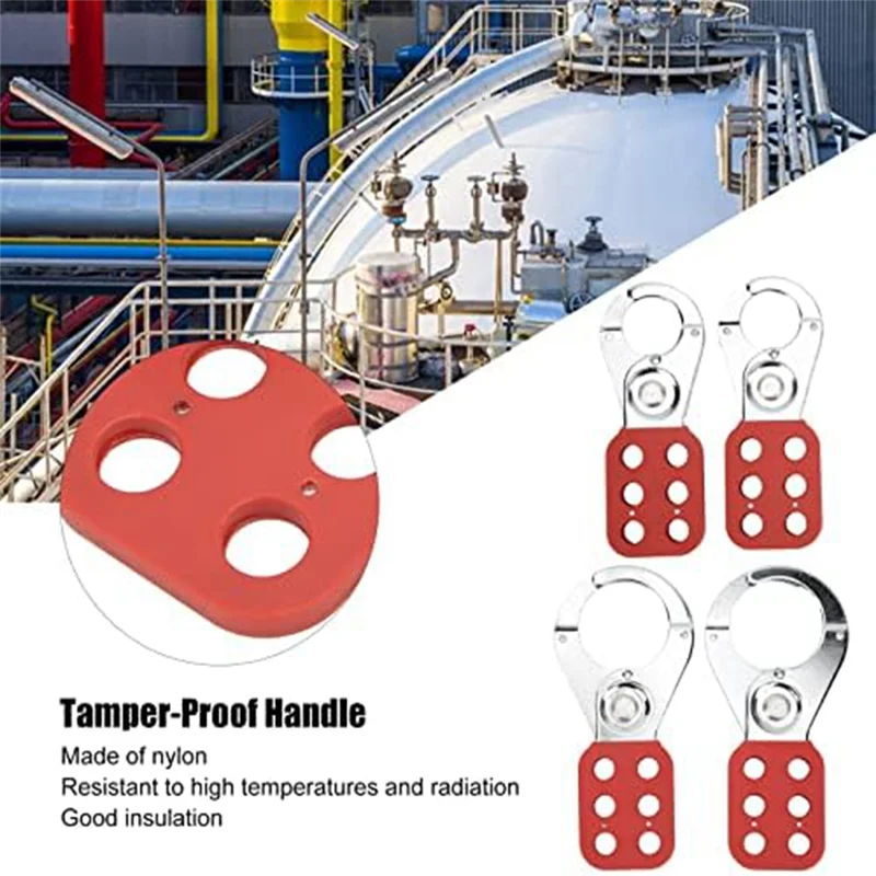 AA08-Lockout Tagout Hasp Steel Lockout Hasp Strength Lockhead Tagout Hasp Red For Industrial, Electric Power
