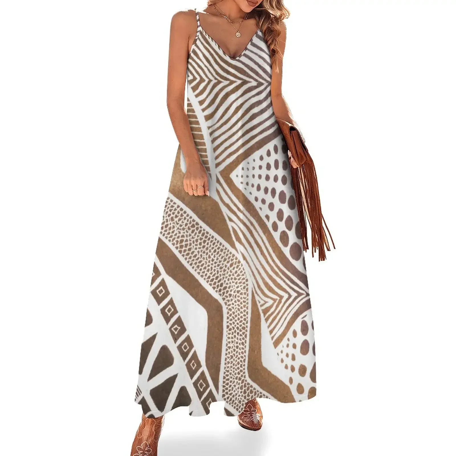 

Rustic Tribal Sleeveless Dress Clothing female Elegant gown loose summer dress Dress