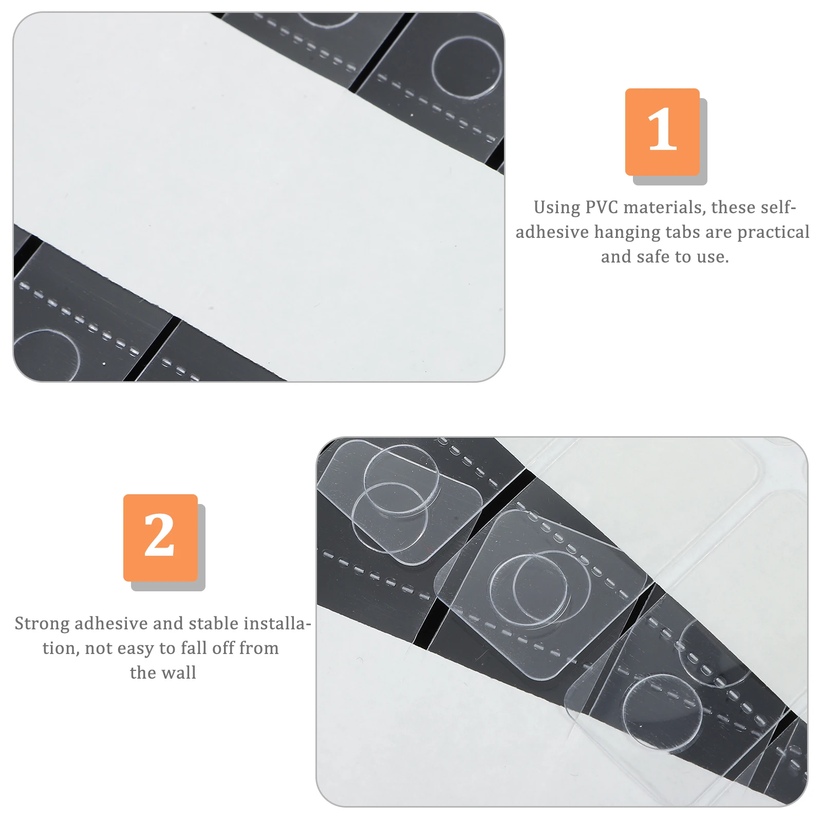 

100pcs Round Hole Hooks Adhesive Hanging Tabs Transparent Sticky Display Hanger Tags Retail Pegboard Clear Small Sticker Hooks