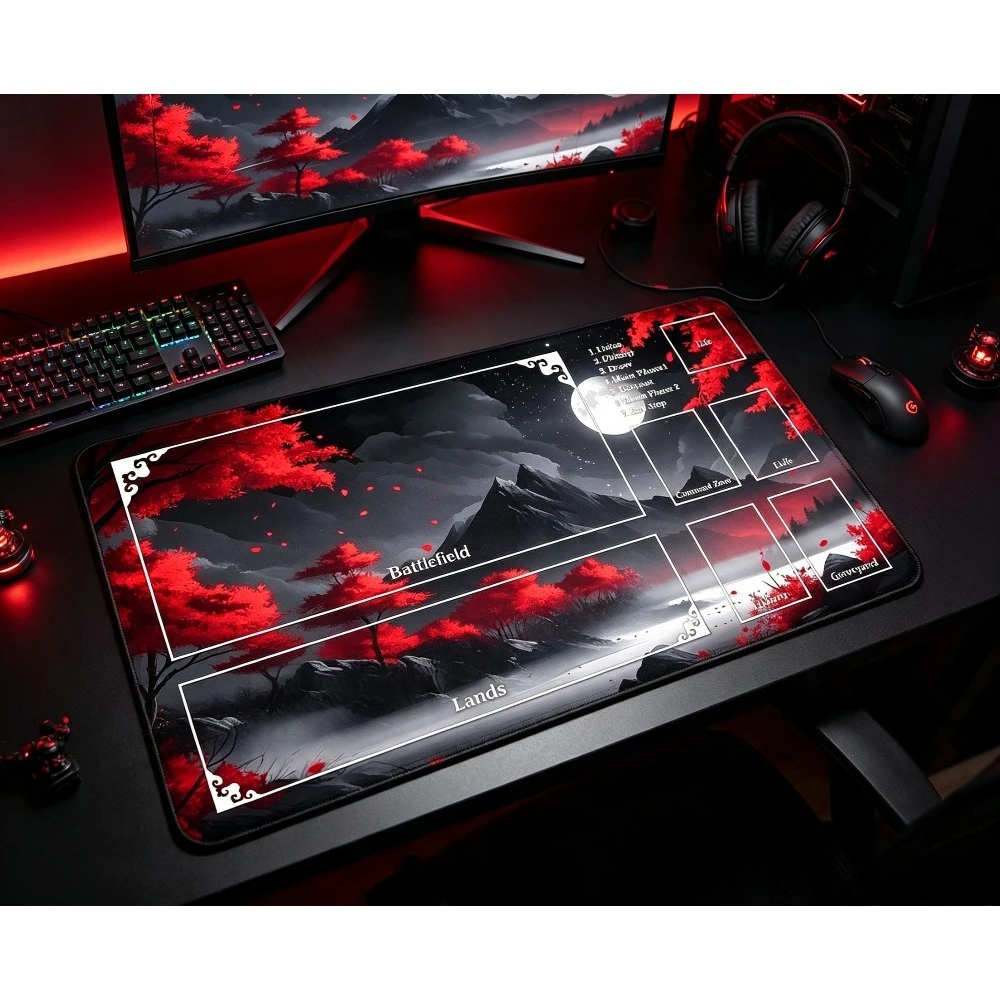 Rainbow Life Tree Pattern PlayMat Durable Office Deskpad Parties Gathering Card Game Mat  Non-slip Keyboard PC Gaming Mouse Pad