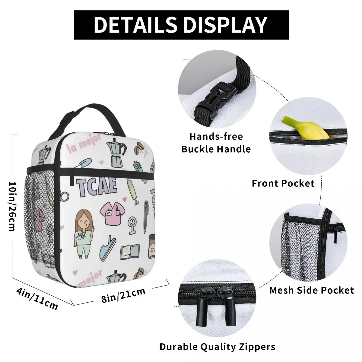 Insulated Lunch Bags Nurse Medical Equipment Accessories Enfermera En Apuros Food Box Y2K Cooler Thermal Bento Box For School