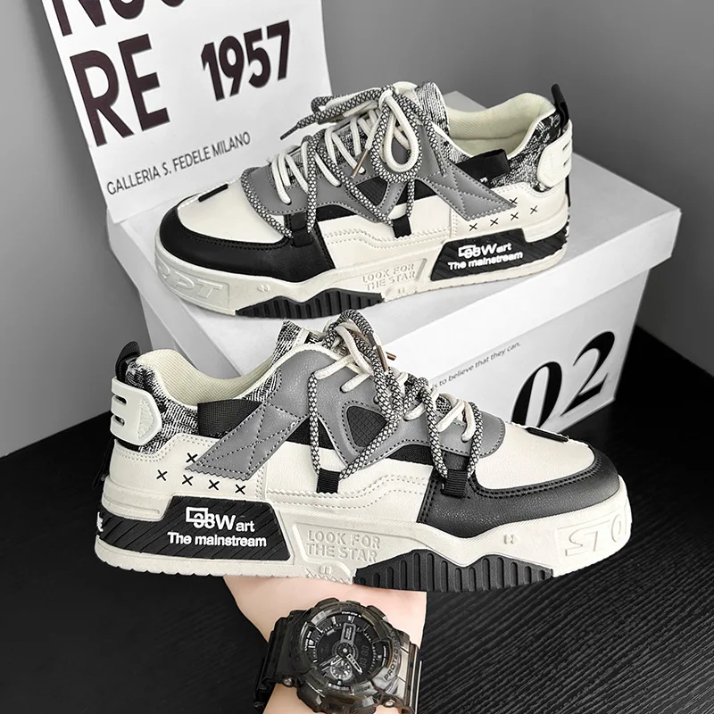

Fashion Color Blocking Sports NEW Shoes Thick Soled Shoes for Men Trendy Spring Casual Student Men's Shoes