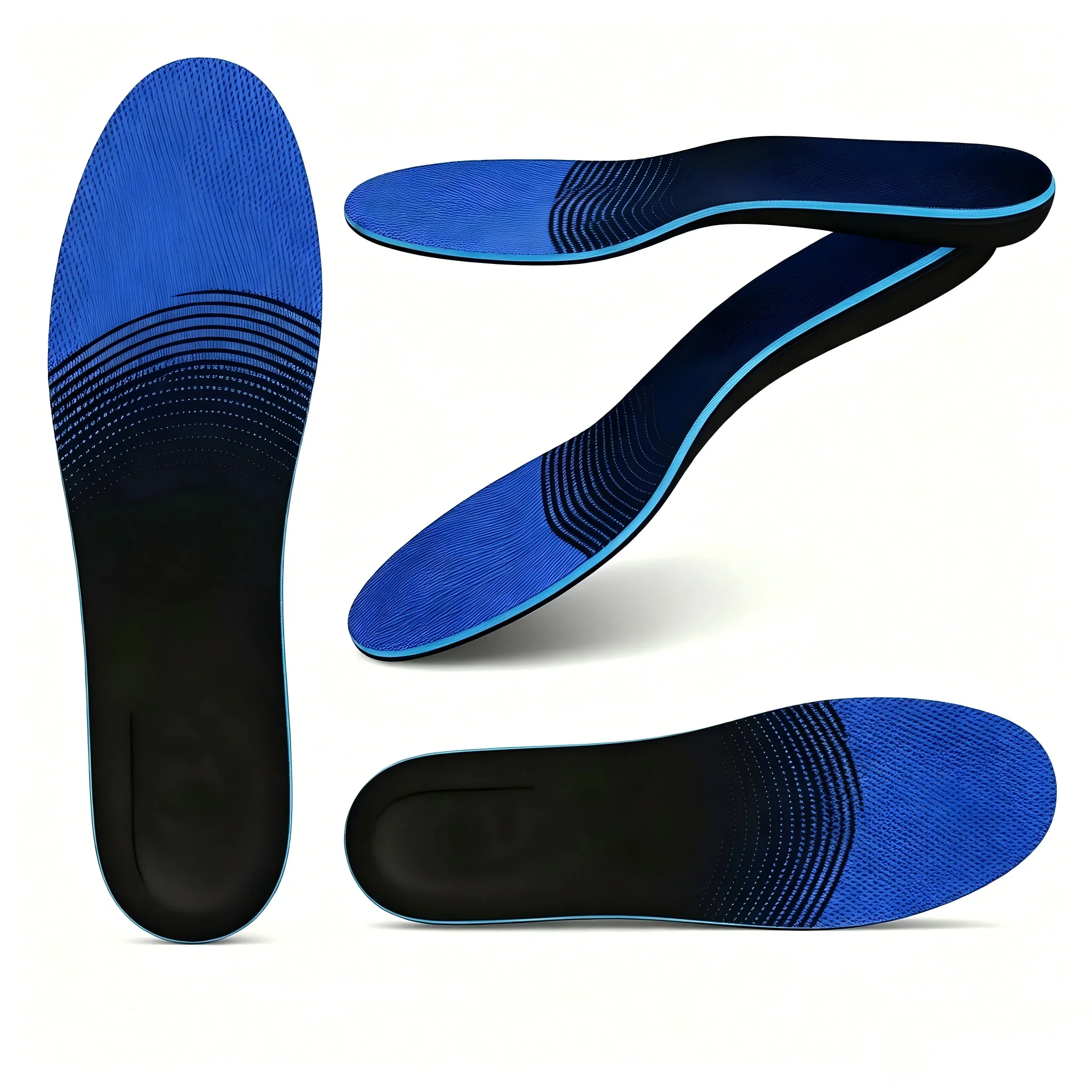 Unisex Flat Feet Insoles Over-Pronation Plantar Fasciitis Support Inserts 1 Pair for Walking Running