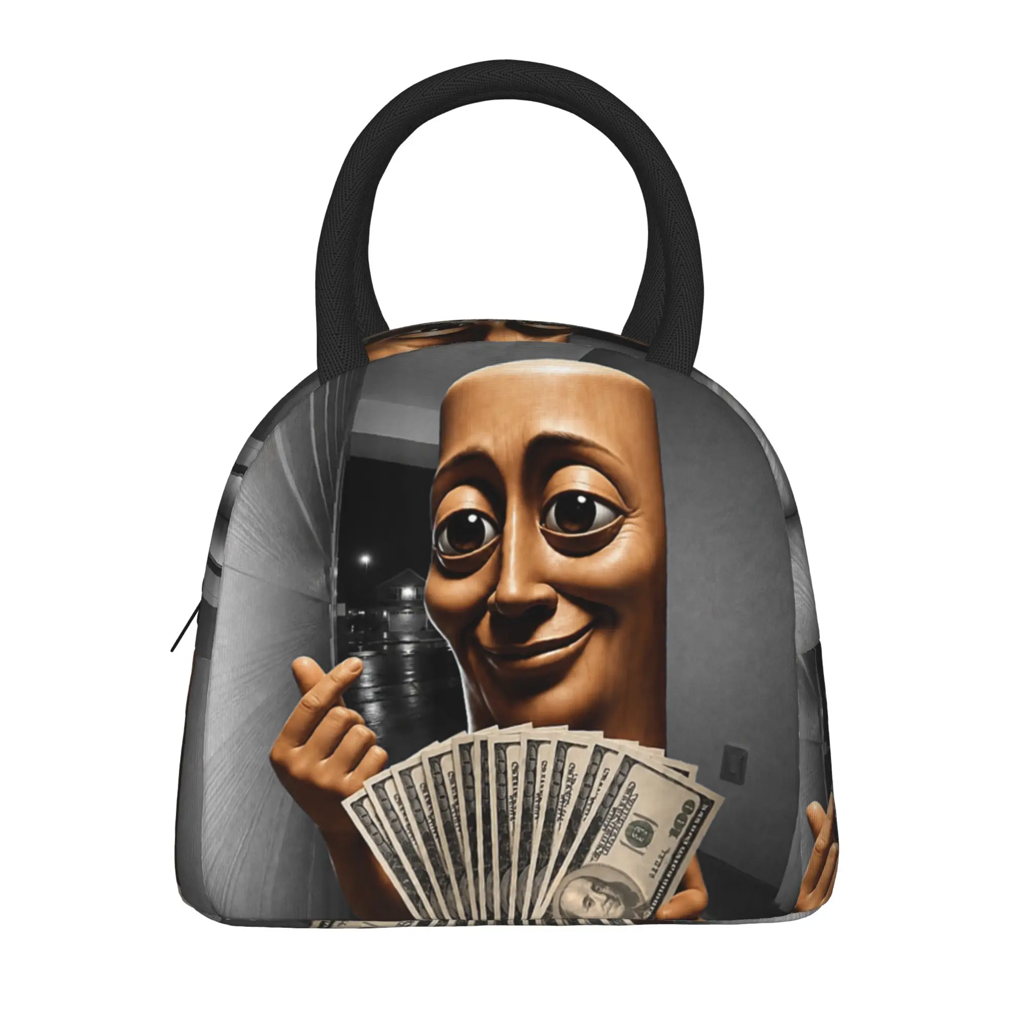 There is Motion At Your Front Door Tung Tung Tung Sahur Meme Lunch Bag Casual Lunch Box Travel Convenient Thermal Tote Handbags