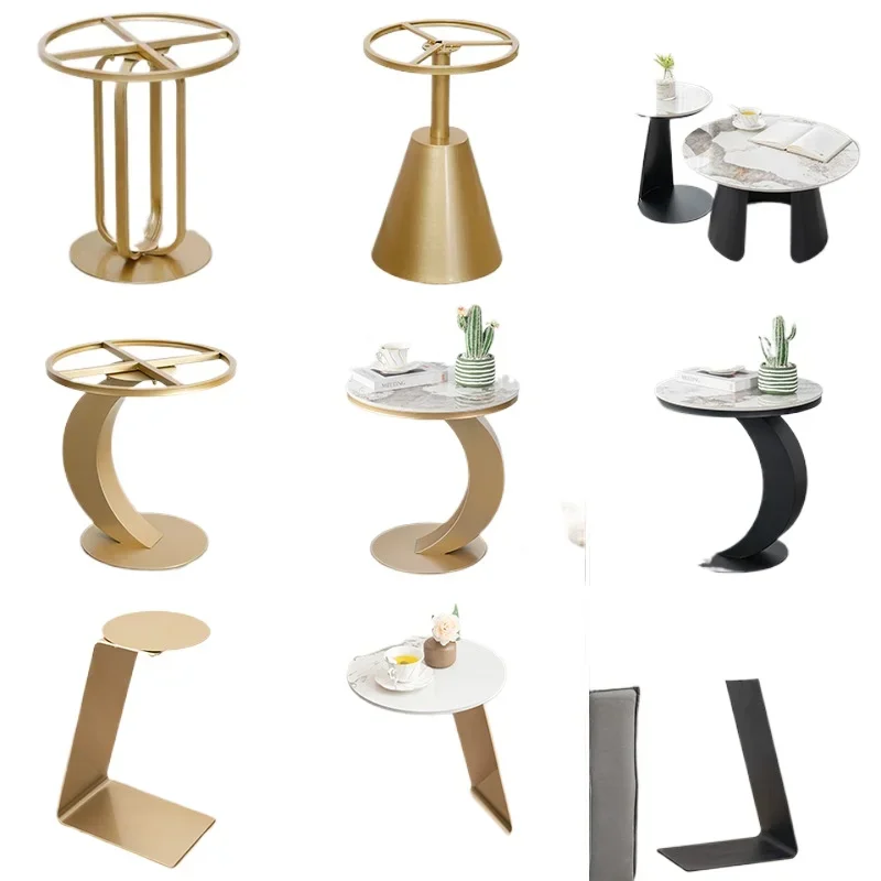 Light luxury wrought iron table leg bracket table tripod hotel coffee table side leg shelf rock slab marble support household