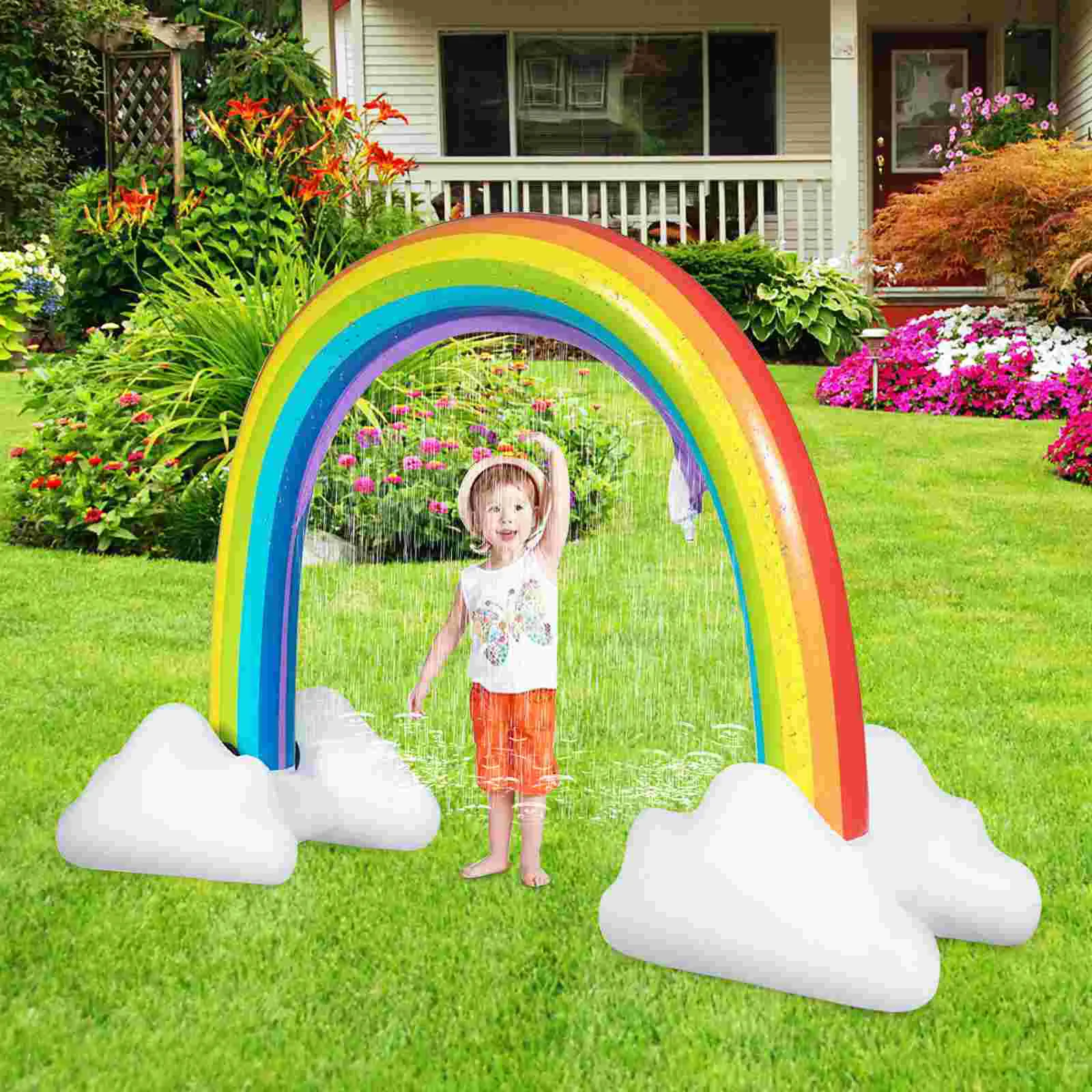 Inflatable Sprinkler Arch Child Childrens Toys Outdoor Gaming Pvc Rainbow Water Kids