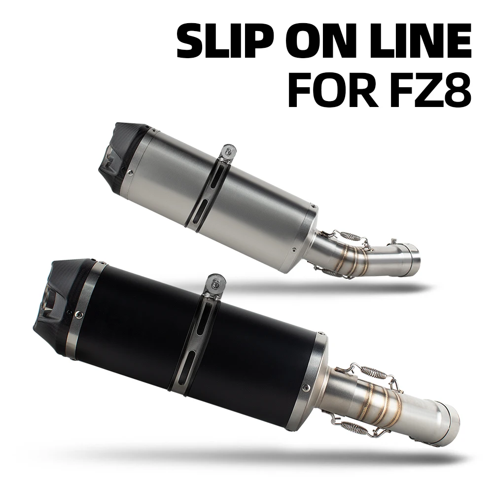 For Yamaha FZ8 FZ8N FZ8S Fazer 800 High Performance Sport Motorcycle Exhaust Pipe Slip On Line Muffler