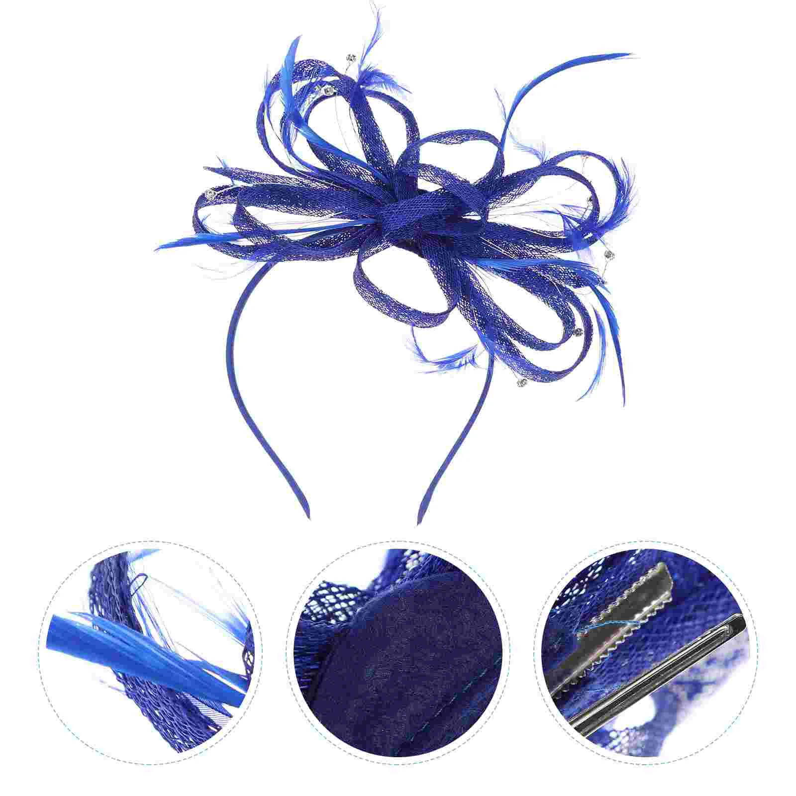 

Linen Bridal Headpiece Tea Party Fascinator Hat Hair Barrettes Clip Fabric Women's Fascinators Miss