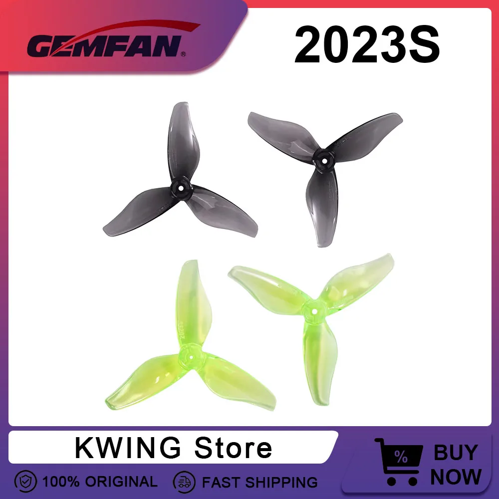12Pairs(12CW+12CCW) Gemfan 2023S Hurricane 51mm 3-Blade Propeller 3 Holes for FPV Racing 2inch 1105-1108 Motor Toothpick Drone