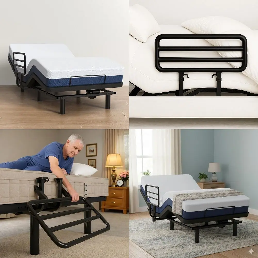 

Tami T600 Adjustable Bed Frame Queen Size with Remote amp Massage Electric Beds Bases, Zero Gravity, Dual Side USB, Side Pocket