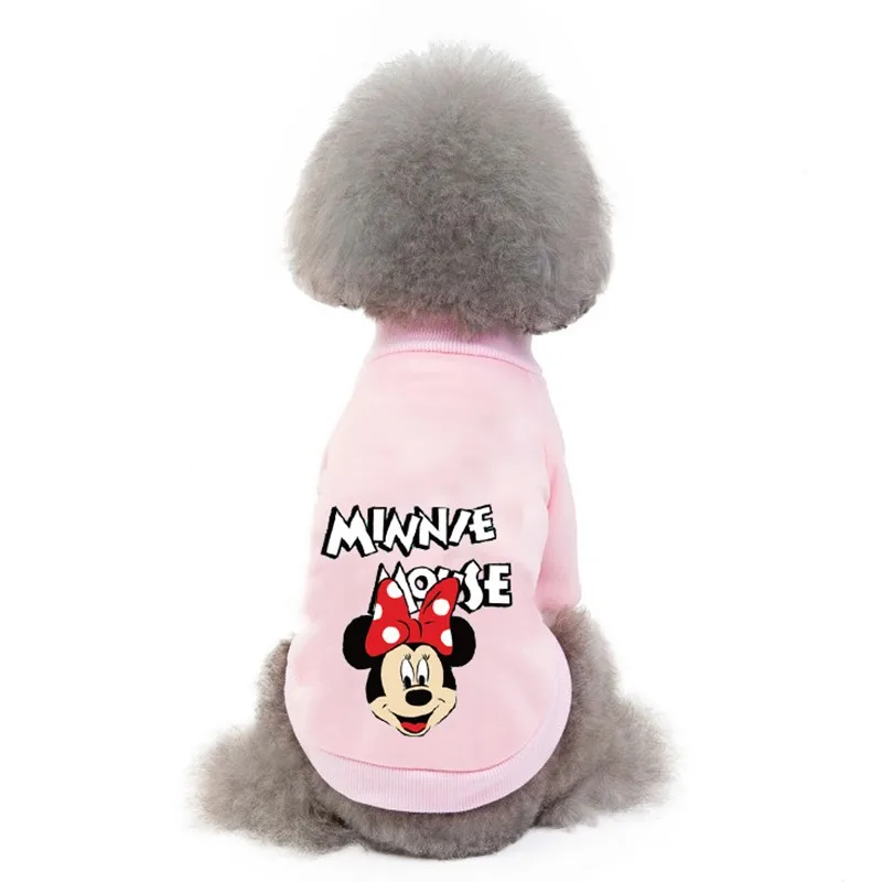 Disney New Pet Dogs Clothes Minnie Pattern Dogs Pullover French Bulldog For Puppy Small Medium Dogs Sweatshirt Chihuahua Perro