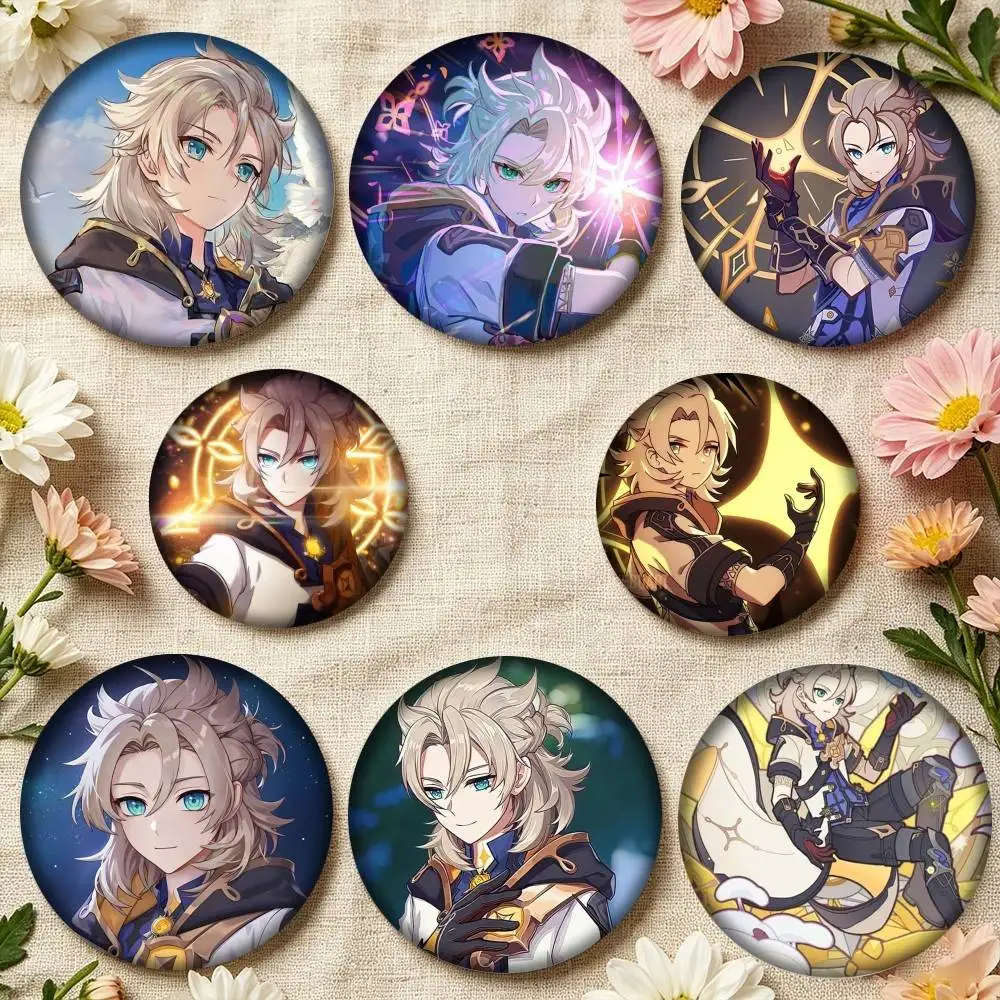 Albedo Genshin Impact 25mm 32mm 44mm 58mm 75mm Brooches Badges Pins for Accessories Gift