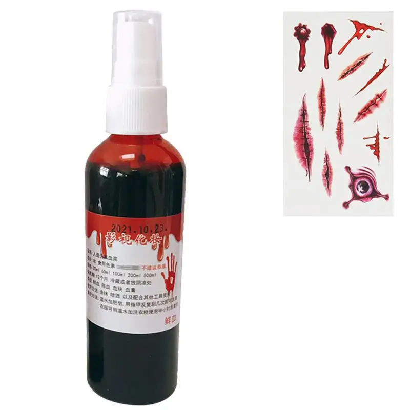 10/5/3/1pcs Halloween Emulation Fake Props Makeup Blood 30/60/100ml Blood Whole Cosplay Prank Props Makeup Person Plasma Fake