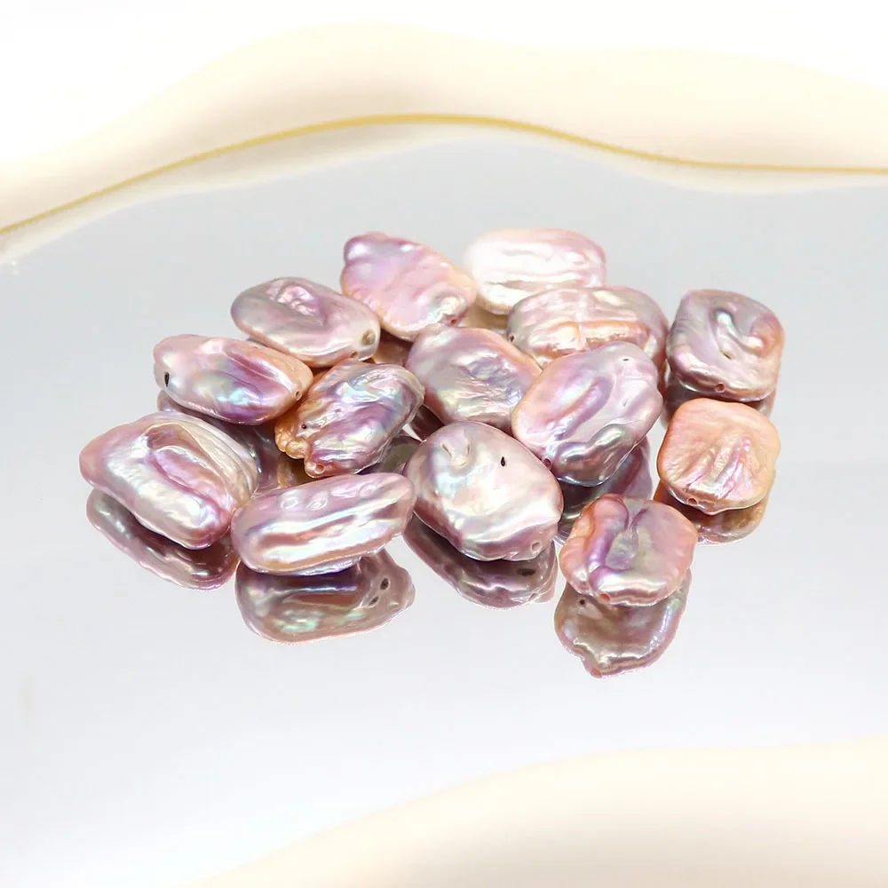 

14x19 мм натуральный пресноводный жемчуг прямоугольные свободные бусины фиолетовые бусины в стиле барокко с прямыми отверстиями DIY очаровательные ювелирные аксессуары