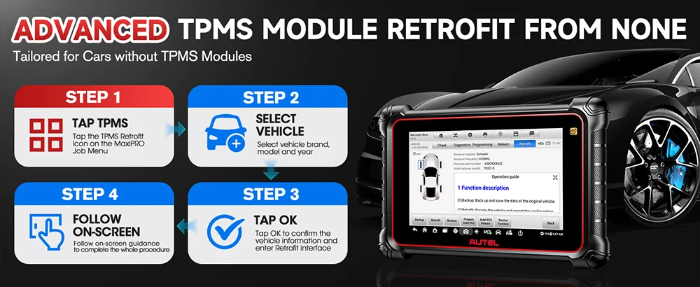 Autel MaxiCOM MK900-TS MK900TS Diagnosescanner Vollständiges TPMS Wireless Auto Scan Tool DoIP CAN FD Upgrade von MK808S TS MX900TS – Detail 10