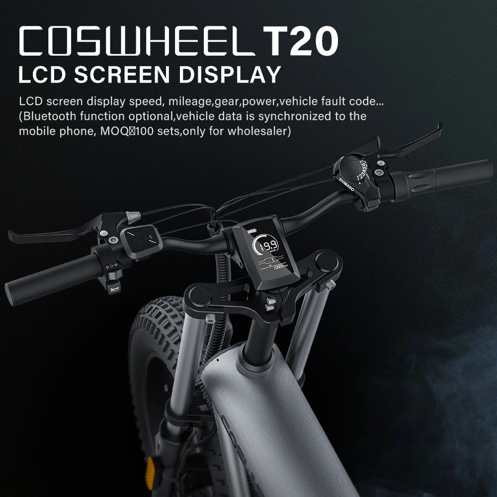 Coswheel T20 Electric Bike 48V 20AH 1000W 55Km/h Motorcycle City Commutin Fat Tire Electric Scooter Adult Electric Bicycle