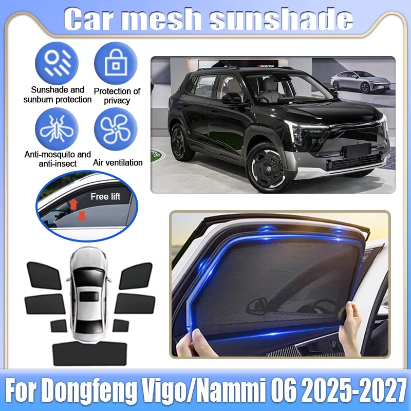 

Для Dongfeng Vigo 2025-2027 Evolute i-JOY Nammi 06: Сетчатые солнцезащитные шторки на окна, защита от солнца, шторки для конфиденциальности, автоаксессуары