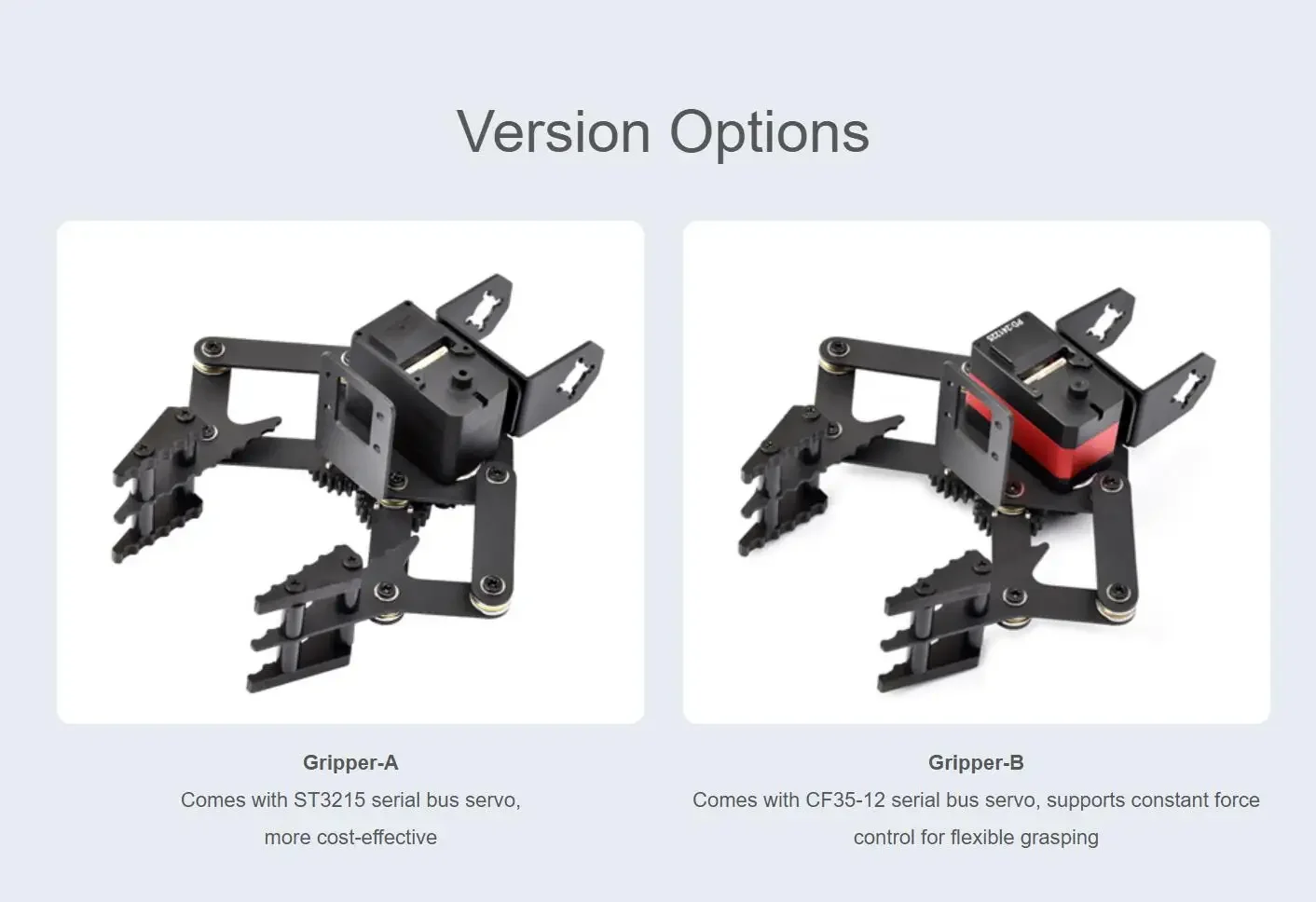 

Robot Arm Gripper Closed-loop Control Adjustable Gripper Bracket