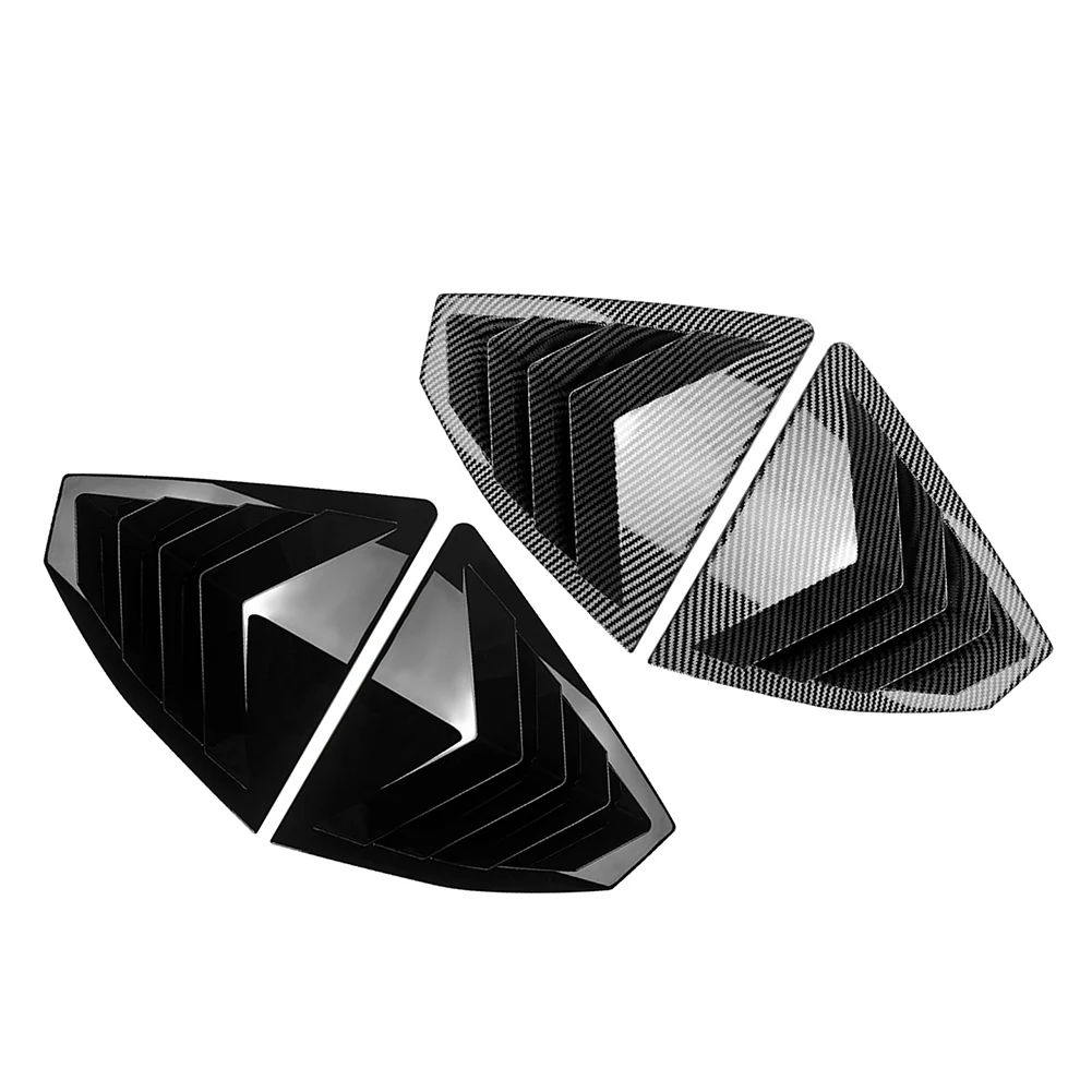 1Pair Car ABS Rear Window Louver Cover Trim Gloss Black/Carbon Fiber Pattern For Subaru WRX STI VB 2022-2023 2024 2025