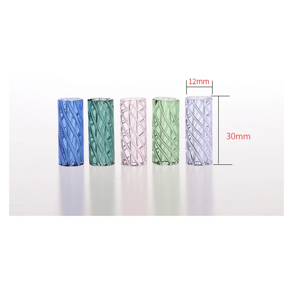 5Pcs 7mm 8mm 9mm 10mm 12mm H30mm Mini Glass Cigaret Pipe Filter Tips Round Mouth for Dry Herb Tobacco Rolling Drip With 7 Holes view 4