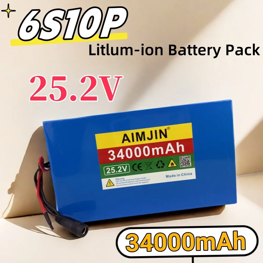 

6S10P 25.2V 34000mAh 18650 Lithium Battery Pack Suitable for Electric Bicycle Outdoor Power Supplies etc