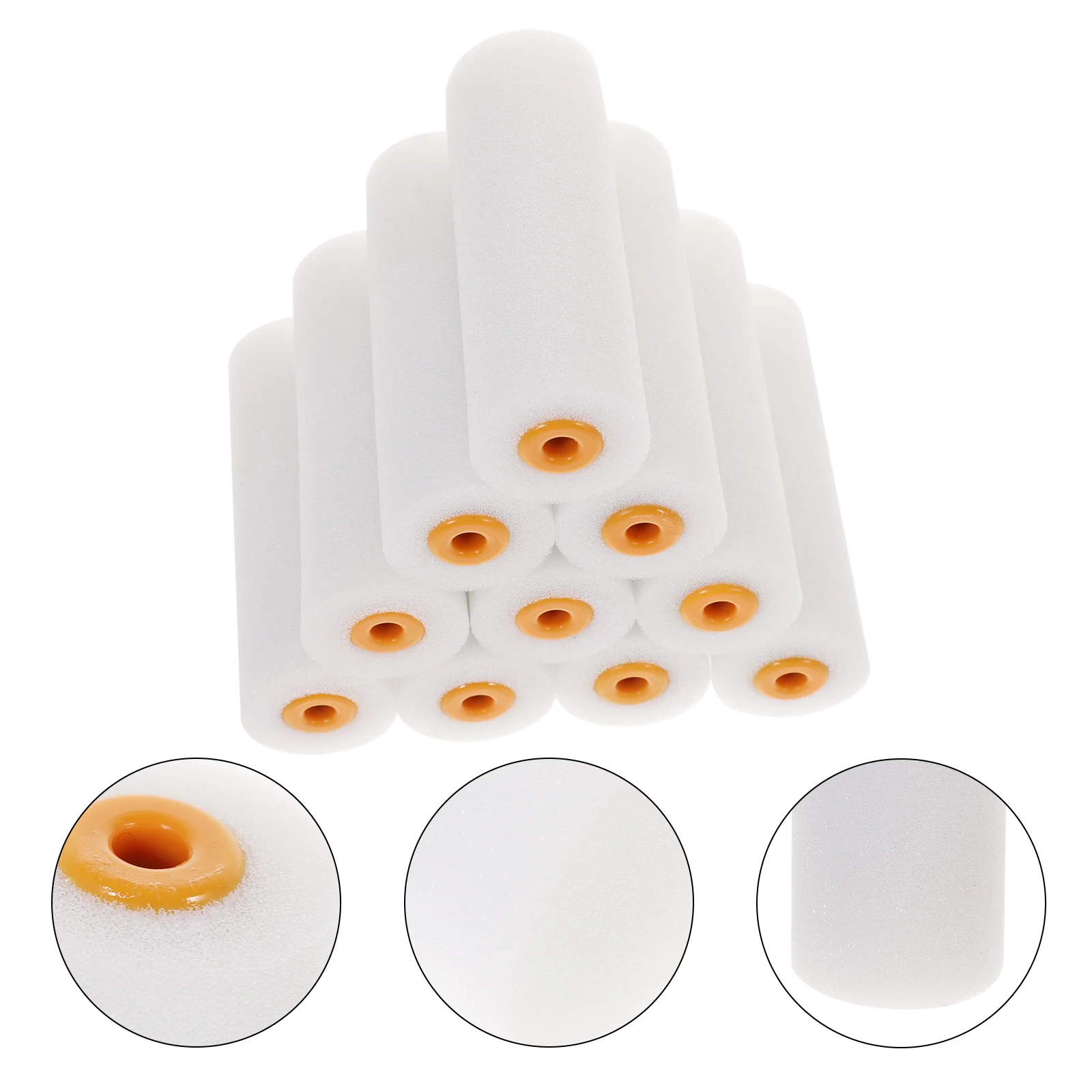 10 Pcs Sponge Paint Roller Wall Painting Supplies 4 Inch Rollers Foams Painted Small Abs Cabinet Mini