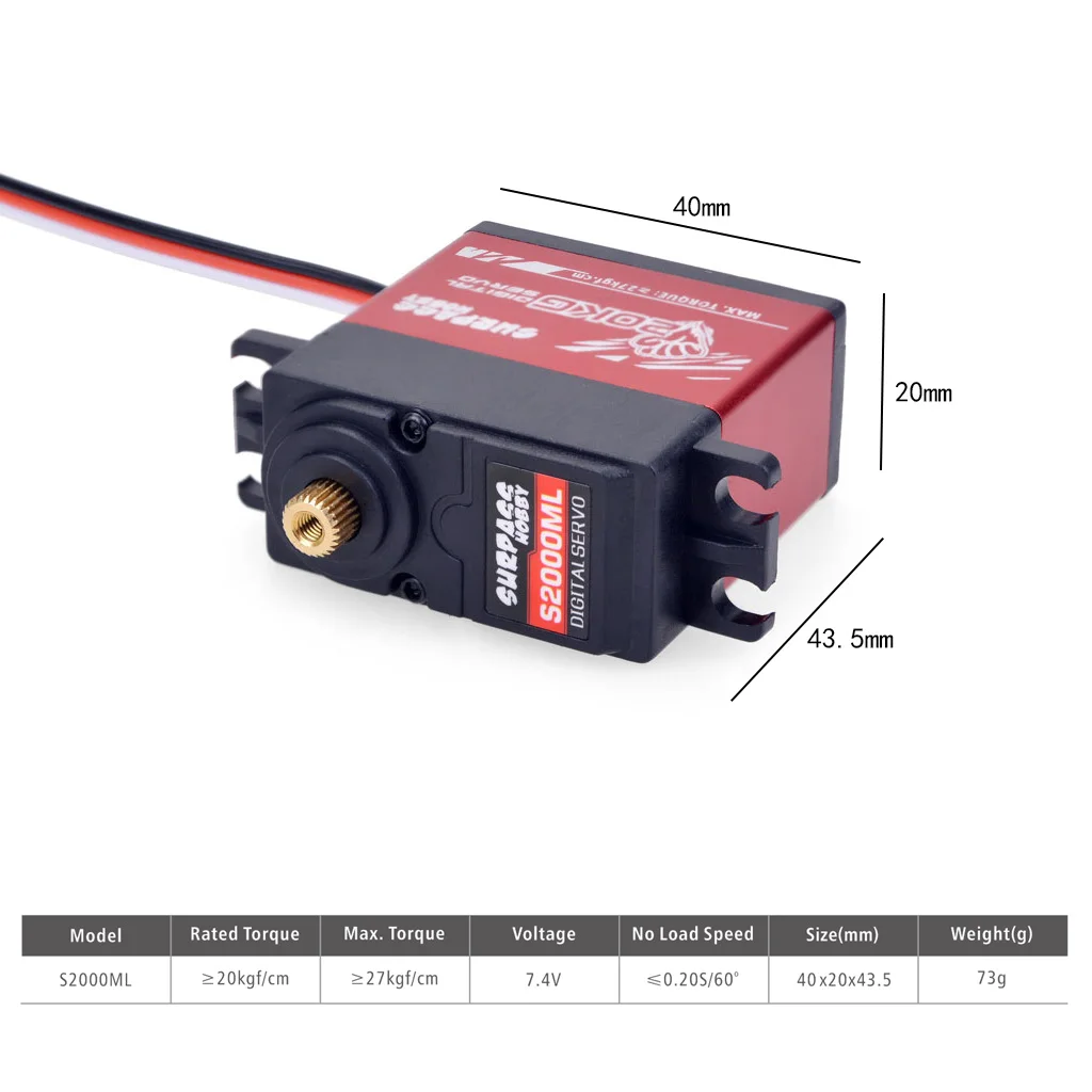 SURPASS HOBBY 9G 17G 25G 6KG 9KG 15KG 20kg Digital Servo Metal Gear RC Car Mini Servos Micro Motor for 1/8 1/10 RC Boat Model