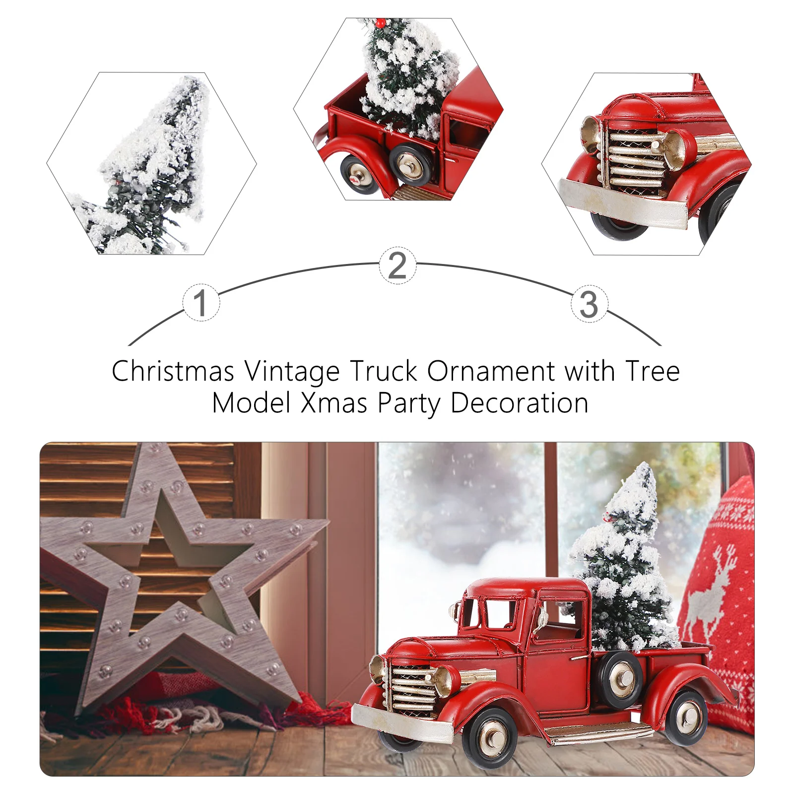 Retro Truck Model Christmas Decoration for Home Xmas Party Favor Holiday Vintage Autumn Novel Gift Iron Adornment Decorations