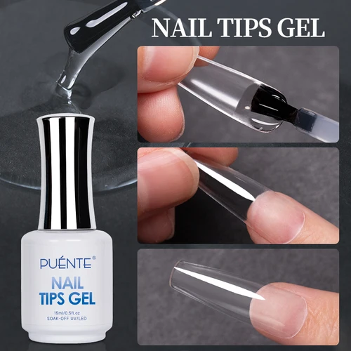 Gel de pegamento para uñas de 15ML para puntas acrílicas para extensión rápida de uñas, Base transparente, adhesivo de diamantes de imitación, barniz semipermanente UV