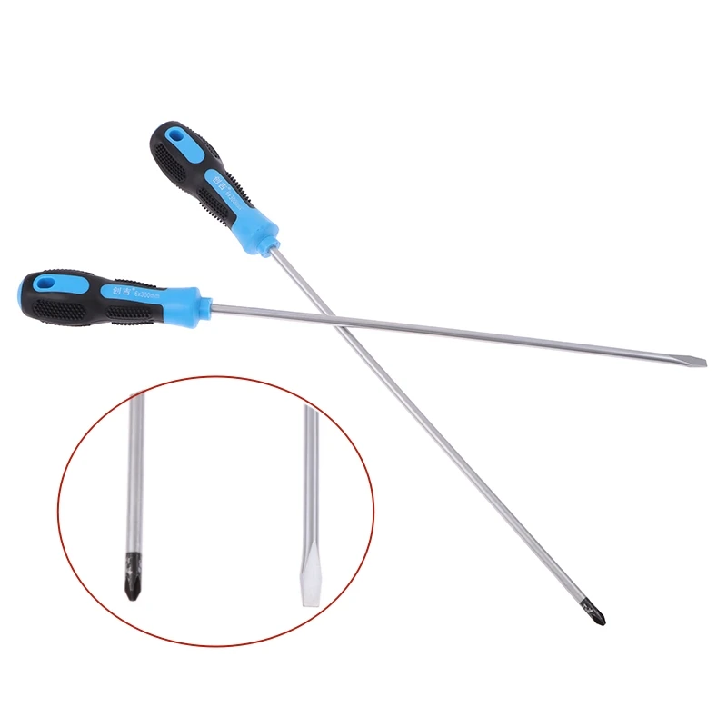 40cm Extended Screwdriver Long Slotted Cross Screwdriver Magnetic Screwdriver With Rubber Handle Repairing Hand Tool