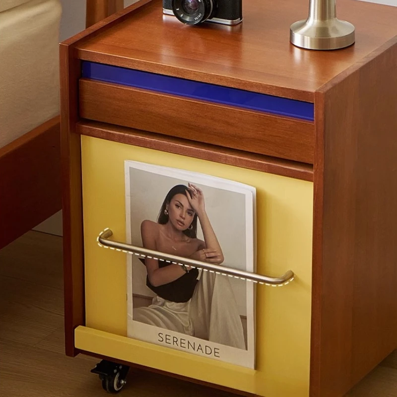 ZBedroom Nordic Bedside Table Wood Corner Replica Headboards Simple Bedside Table Coffee Cabinets Mesitas De Noche Home Furnitur