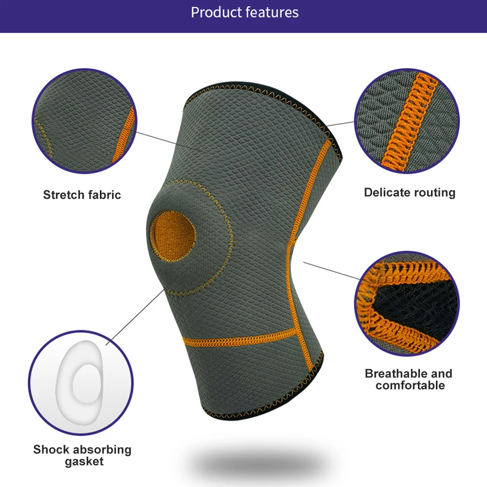 Ginocchiera sportiva con cuscinetti in Gel per rotula, supporto per compressione del ginocchio, corsa, sollevamento pesi, sollievo dal dolore