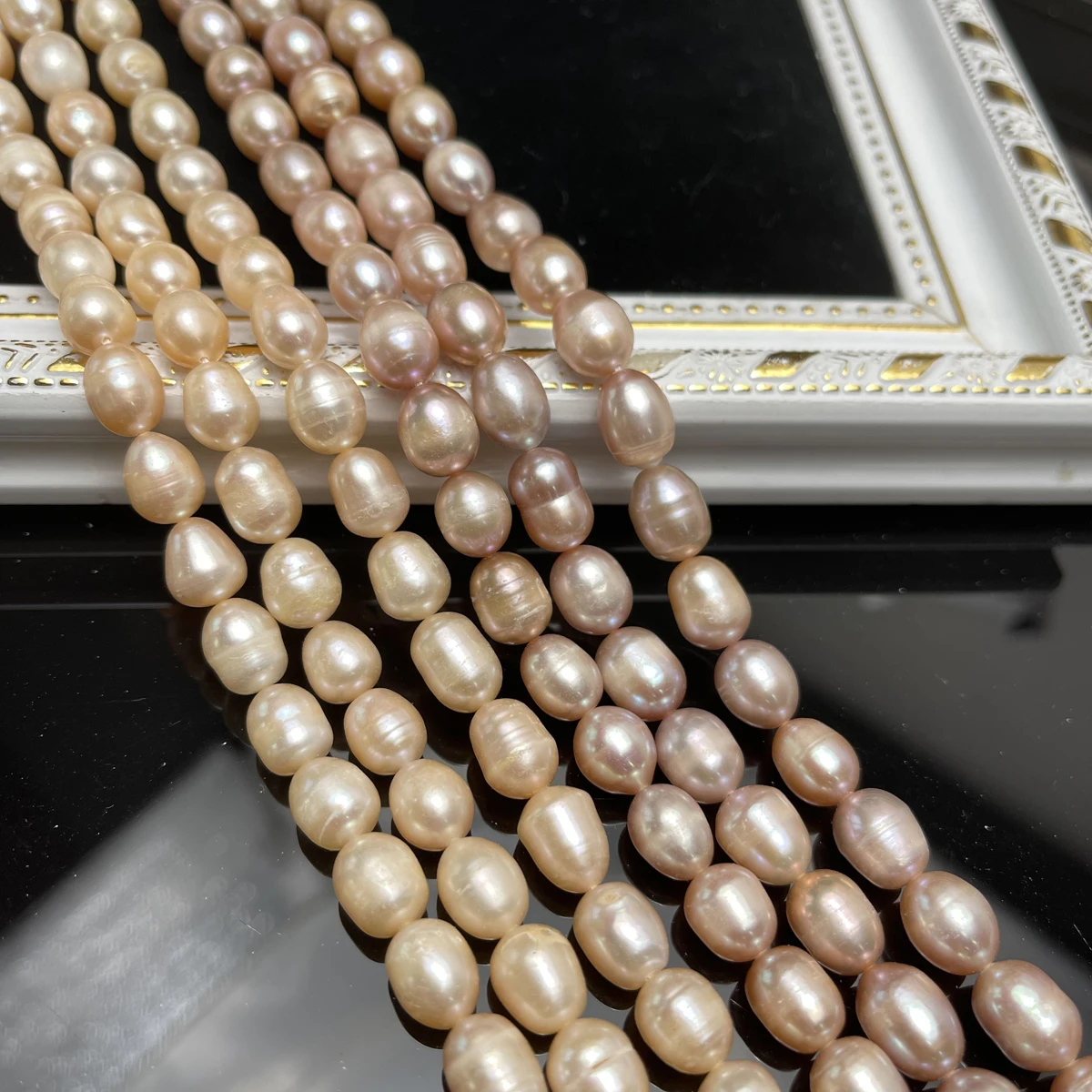9–10mm Colorful Rice-Shaped Natural Freshwater Pearl Semi-Finished Beads for Jewelry Making DIY Necklaces Bracelets Accessories