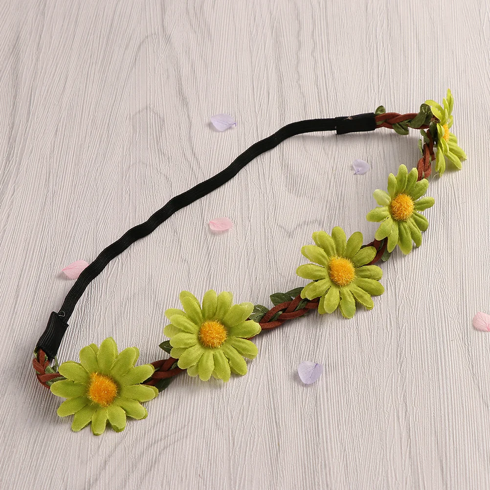 

5pcs Sunflower Hair Band Handcrafted Hawaiian Wreath For Beach Party Tropical Event Decorations Photo Prop Hair Accessories