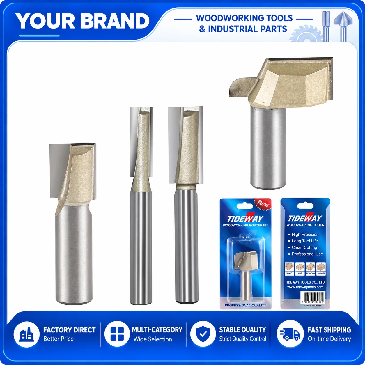 Bottom Cleaning Router Bit 6.35mm 12.7mm Shank for Woodworking CNC Milling Cutter