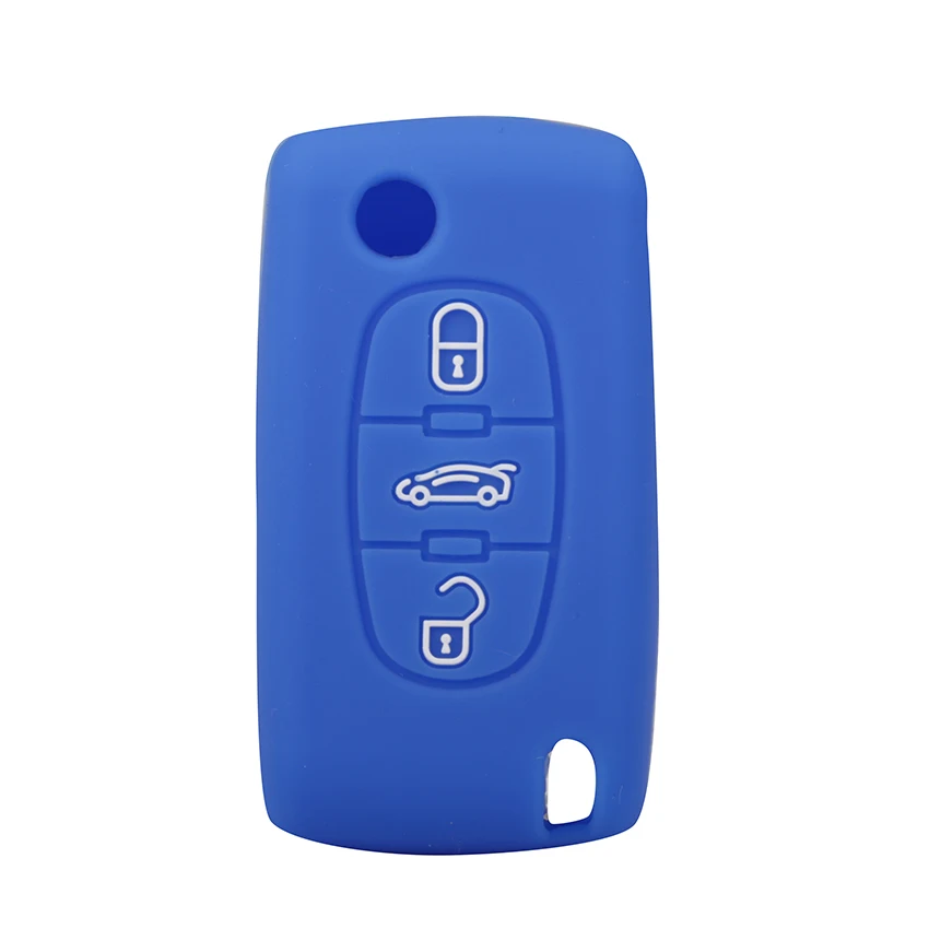 Xinyuexin Silicone Car Key Cover FOB Case for Peugeot 208 207 3008 308 408 407 307 206 Flip Remote Hold Protection Car Accessory
