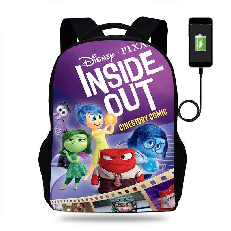 Disney-Mochila de viaje para niño y niña, morral escolar con carga USB, morral de viaje diario