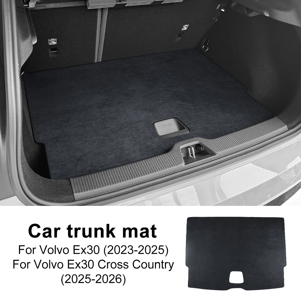 

Замшевая задняя накладка на багажник для Volvo EX30 2023 2024 2025, аксессуары, антигрязный коврик для багажника, наклейка, фланель