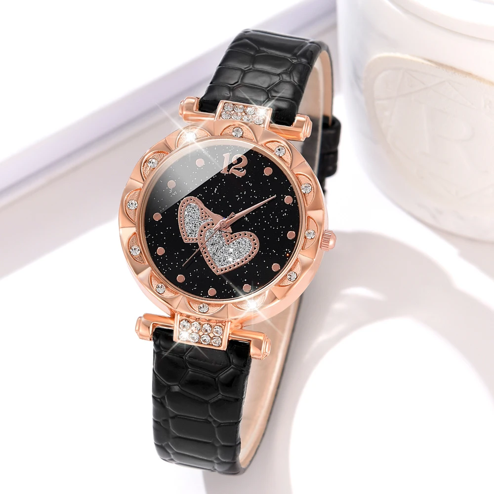 

Парные часы в минималистичном стиле с элементами в форме сердца, повседневные модные кварцевые часы, идеальный подарок для нее, 1 шт.